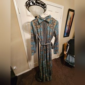Turquoise western dress